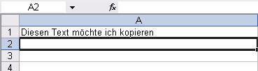 Excel Tipp: Inhalt ber der aktuellen Zelle kopieren